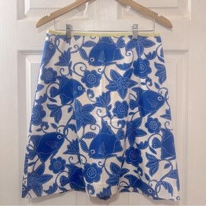 Lilly Pulitzer A-Line Skirt Fully Lined A-Line Blue White Fish Size 6 White Tag